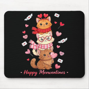 Tapis De Souris Joyeuse Meowentines Mignonne Saint-Valentin Amoure