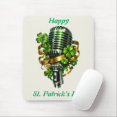 Tapis De Souris Joyeuse Saint-Patrick Trèfle & Microphone (Avec souris)