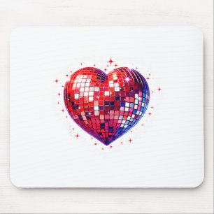Tapis De Souris Joyeuse Saint-Valentin Drôle Coquette Rouge Disco