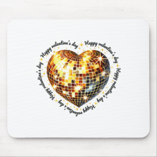 Tapis De Souris Joyeuse Saint-Valentin Drôle Or Coquette Disco Ba