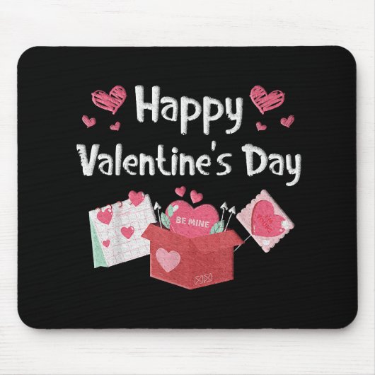 Tapis De Souris Joyeuse Saint Valentin Sois Mienne Cœurs Mignons (Devant)