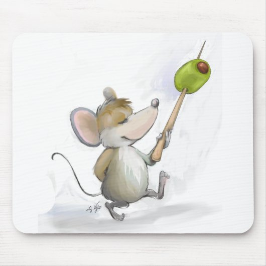 Tapis De Souris Joyeuse souris Moe avec Olive Mousepad (Devant)