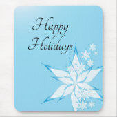 Tapis De Souris Joyeuses fêtes avec l'art des flocs de neige (Devant)