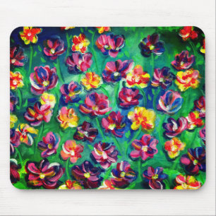 Tapis De Souris Joyeuses Fleurs colorées Oeuvre originale