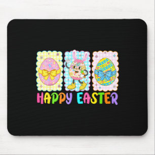 Tapis De Souris Joyeuses Pâques Coquette Nœud Drôles d'œufs de Pâq