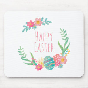 Tapis De Souris Joyeuses Pâques florales simples Mousepad