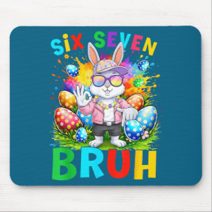 Tapis De Souris Joyeuses Pâques Six Sept Frère Mème Lapin Garçon
