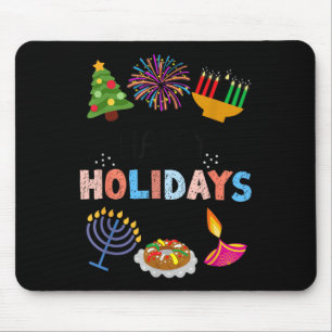 Tapis De Souris Joyeuses vacances amusantes Diwali Kwanzaa Hanoukk