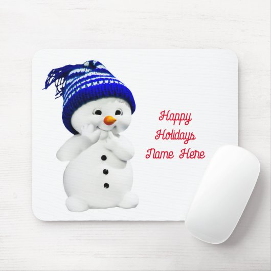 Tapis De Souris Joyeuses vacances Snowman Mousepad (Avec souris)
