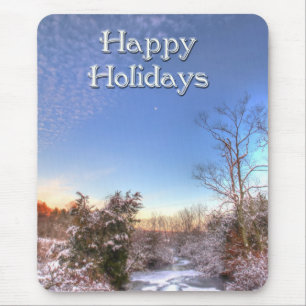 Tapis De Souris Joyeuses vacances Snowy Creek