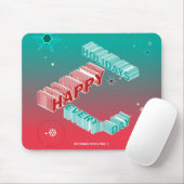 Tapis De Souris Joyeuses vacances, vert et rose (Avec souris)