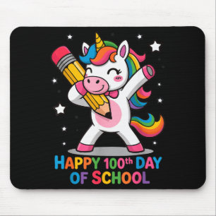 Tapis De Souris Joyeux 100e jour d'école Licorne arc-en-ciel migno