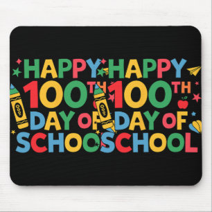 Tapis De Souris Joyeux 100e Jour D'Enseignants De L'École Main Étu
