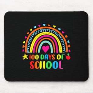 Tapis De Souris Joyeux 100ème Jour De L'École Enseignant Arc En Ci