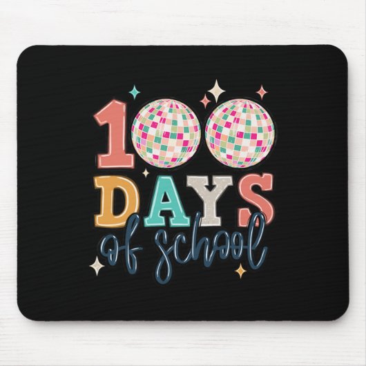 Tapis De Souris Joyeux 100ème Jour De L'École Enseignant Disco Bal (Devant)
