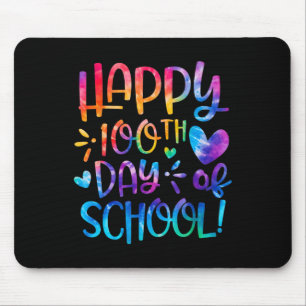 Tapis De Souris Joyeux 100ème Jour De L'École Tie Dye Arc En Ciel