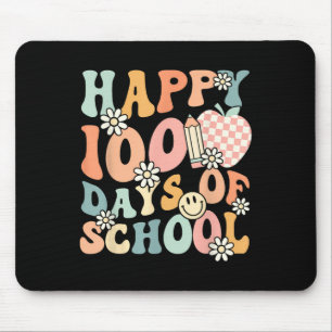 Tapis De Souris Joyeux 100ème Jour D'Enseignant Enfants Retro Groo