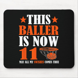 Tapis De Souris Joyeux 11e anniversaire 11 ans Basketball 11e Bi