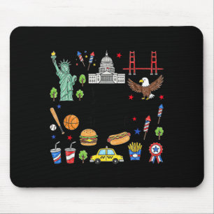Tapis De Souris Joyeux 250e anniversaire USA 4 juillet Amérique Ho