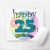 Tapis De Souris Joyeux 25ème anniversaire (blauw) (Avec souris)