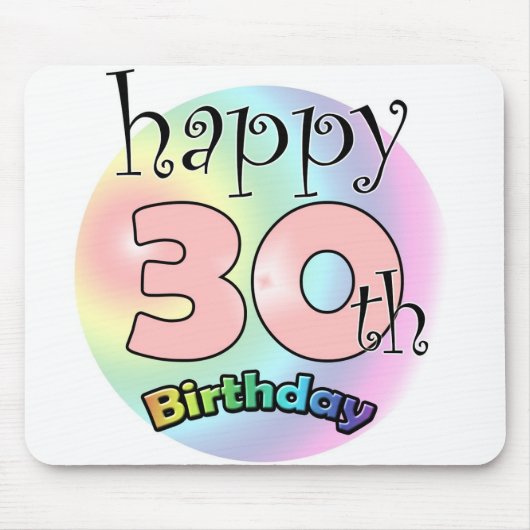Tapis De Souris Joyeux 30e anniversaire (roze) (Devant)