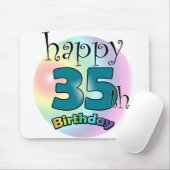 Tapis De Souris Joyeux 35ème anniversaire (blauw) (Avec souris)