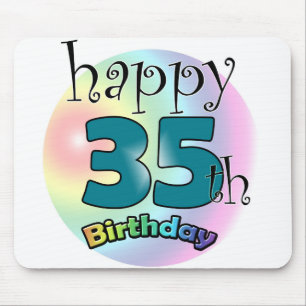 Tapis De Souris Joyeux 35ème anniversaire (blauw)