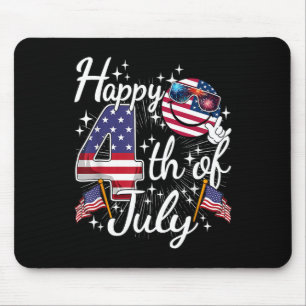 Tapis De Souris Joyeux 4 juillet Drapeau américain patriotique Usa