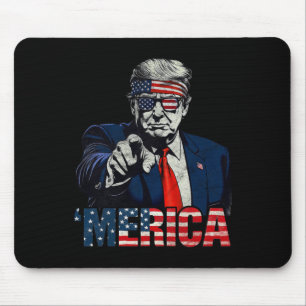 Tapis De Souris Joyeux 4 juillet merica Trump Drapeau Américain Us