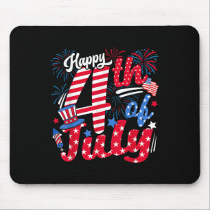 Tapis De Souris Joyeux 4 juillet nous drapeau américain 4 juillet 