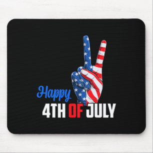 Tapis De Souris Joyeux 4 juillet Paix Amérique fête de l'indépenda