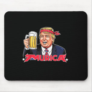 Tapis De Souris Joyeux 4 juillet Trump américain Drapeau Merica Tr