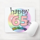Tapis De Souris Joyeux 65ème anniversaire (roze) (Avec souris)