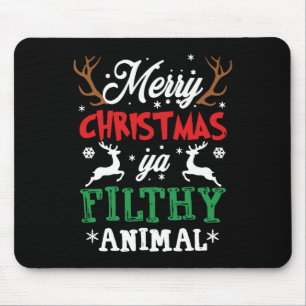 Tapis De Souris Joyeux animal de Noël sale Ya Xmas Pyjama