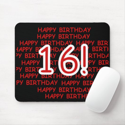 Tapis De Souris Joyeux anniversaire 16 (Avec souris)