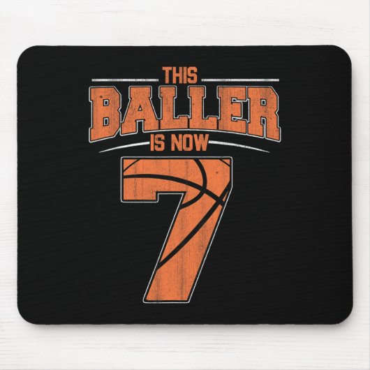 Tapis De Souris Joyeux Anniversaire 7e 7 ans Basketball Garçons Se (Devant)