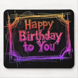 Tapis De Souris Joyeux Anniversaire À Vous Sur un Ordinateur Porta