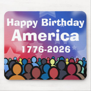Tapis De Souris Joyeux Anniversaire Amérique 1776 à 2026