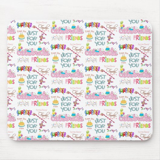 Tapis De Souris Joyeux Anniversaire amis Famille Surprise Souris P (Devant)