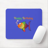 Tapis De Souris Joyeux anniversaire, Bubbles le modèle de poisson (Avec souris)
