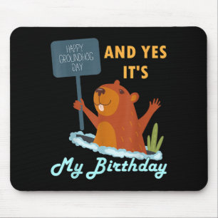 Tapis De Souris Joyeux anniversaire de la marmotte le 2 février Fa