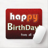 Tapis De Souris Joyeux Anniversaire De Nous Tous Big Red (Avec souris)