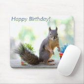 Tapis De Souris Joyeux anniversaire d'écureuil ! (Avec souris)