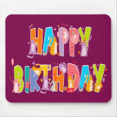 Tapis De Souris Joyeux anniversaire Funny Amoureux des chats Anniv (Devant)