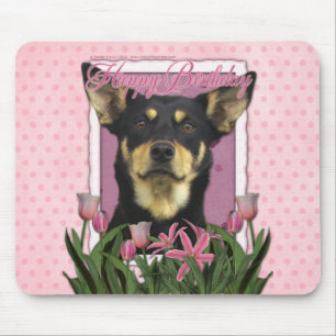 Tapis De Souris Joyeux anniversaire - tulipes roses - Kelpie