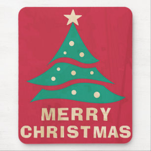 Tapis De Souris Joyeux Arbre rétro de Noël