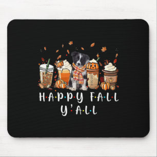 Tapis De Souris Joyeux Automne à Tous Border Collie Chien Café Cit