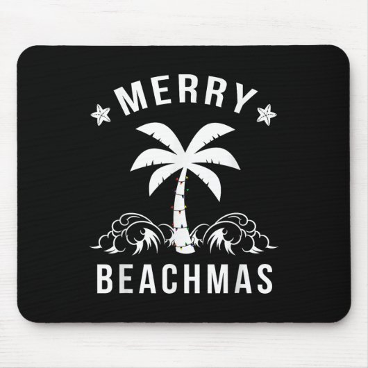 Tapis De Souris Joyeux Beachmas Palm Tree Beach Noël (Devant)