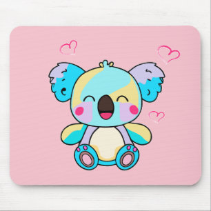 Tapis De Souris Joyeux bébé koala souriant ours avec coeur d'amour