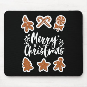 Tapis De Souris Joyeux biscuits de Noël Pain d'épice Homme Boulang